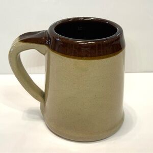 Vintage Monmouth Pottery Stoneware Beer Mug – Brown Drip Glaze – USA